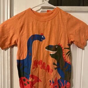 Joe Fresh Orange Dinosaur Graphic Short Sleeve T-shirt Size: 5 year toddler